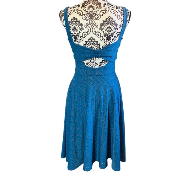 Hutch Anthropologie Blue Pleated A-Line Mini Sundress Sz-XS - Picture 4 of 6